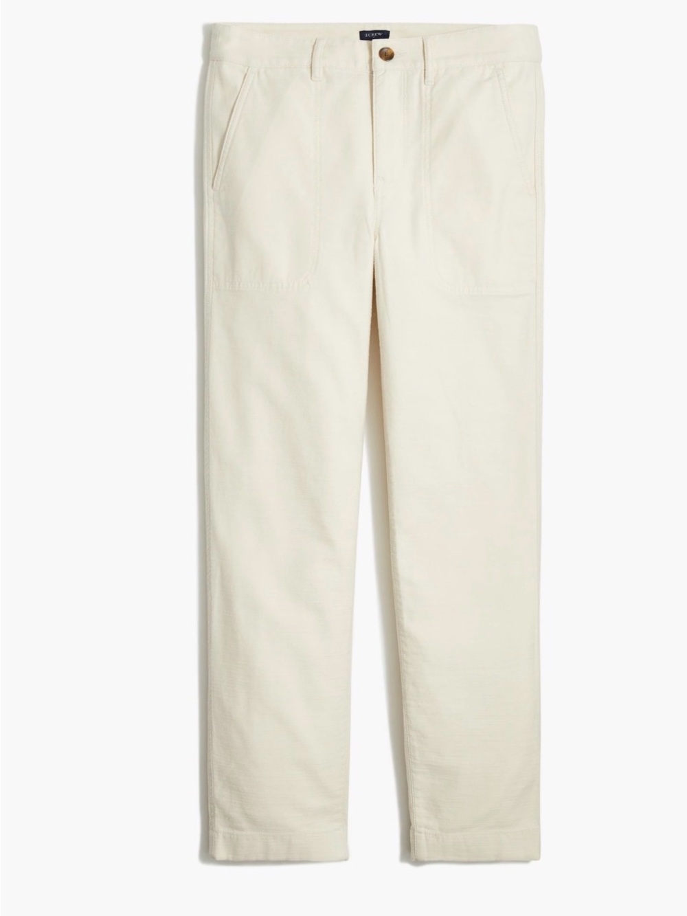 J. Crew 100% Cotton Camp Pant Style #BJ493 Women Size 2 Straight Leg Cream Color